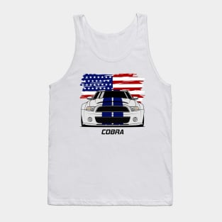 Front Stang Cobra GT 500 Silver Blue Tank Top